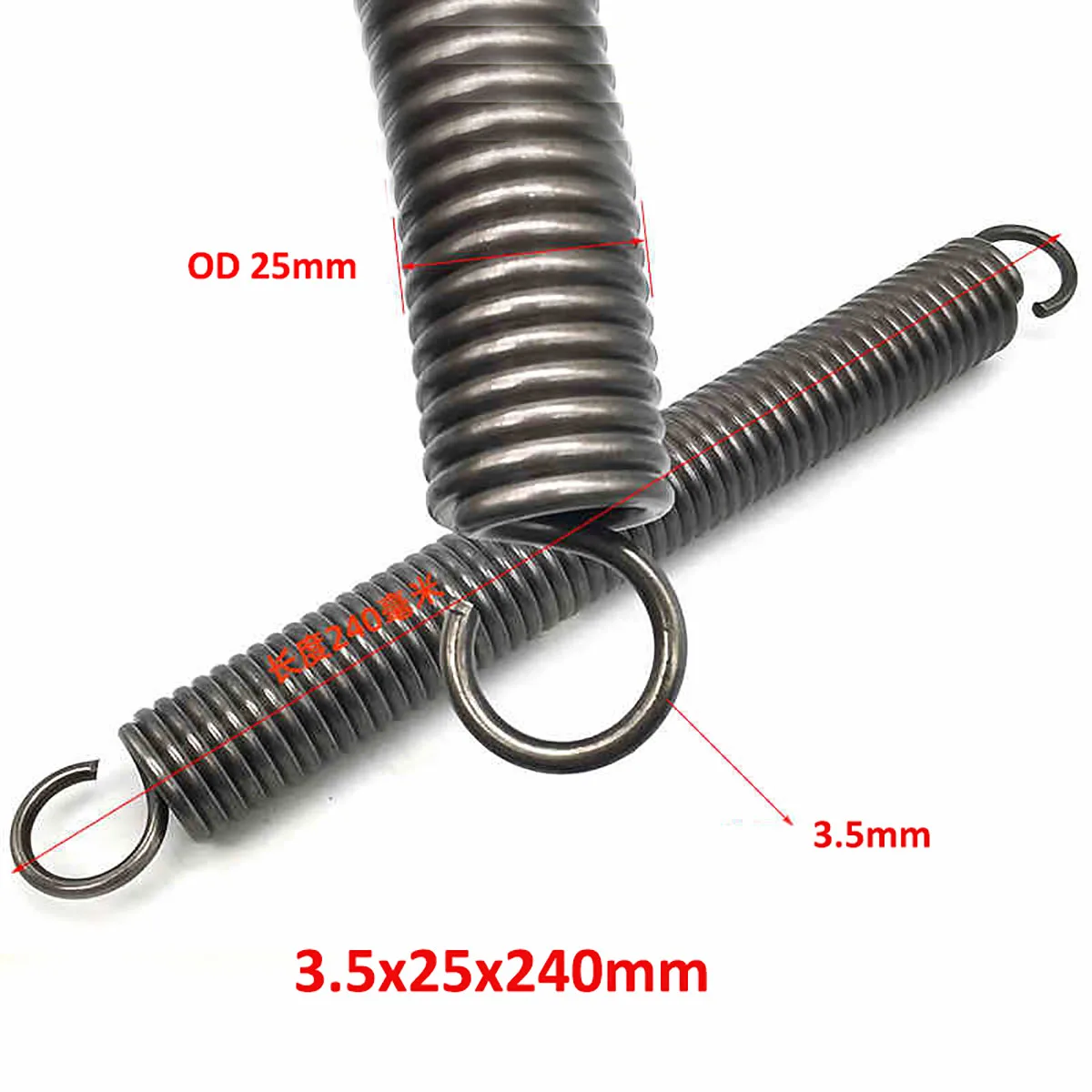 

Wire Diameter 3.5mm Large Tension Springs OD 25mm Extension Springs Hook Ends Spring Steel Length 90/100mm-300/330mm 2pcs