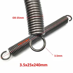 Wire Diameter 3.5mm Large Tension Springs OD 25mm Extension Springs Hook Ends Spring Steel Length 90/100mm-300/330mm 2pcs