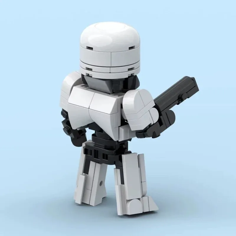 MOC Building Blocks Mechanical Police Officer, Children's Assembly Toy, Robot Model Decoration Item, Boy's Birthday Gift