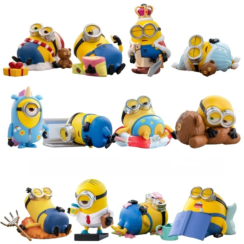 In Stock Original Popmart Minions Lazy Every Day Series Blind Box Kawaii Cure Figure Toy Collection Mystery Box Decor Kid Gift