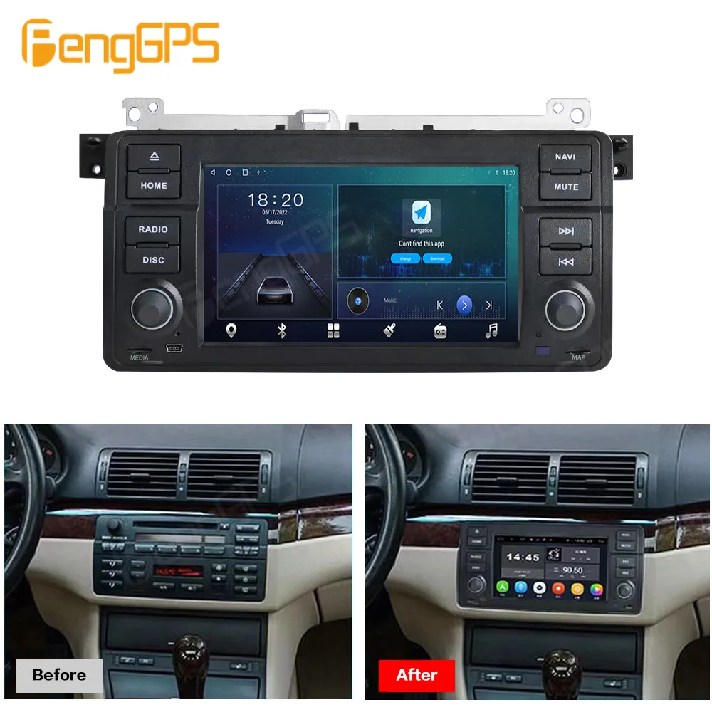 For BMW 3 Series E46 M3 318/320/325/330/335 1998 - 2006 Android Car Radio 2Din Stereo Receiver Autoradio Multimedia Player GPS