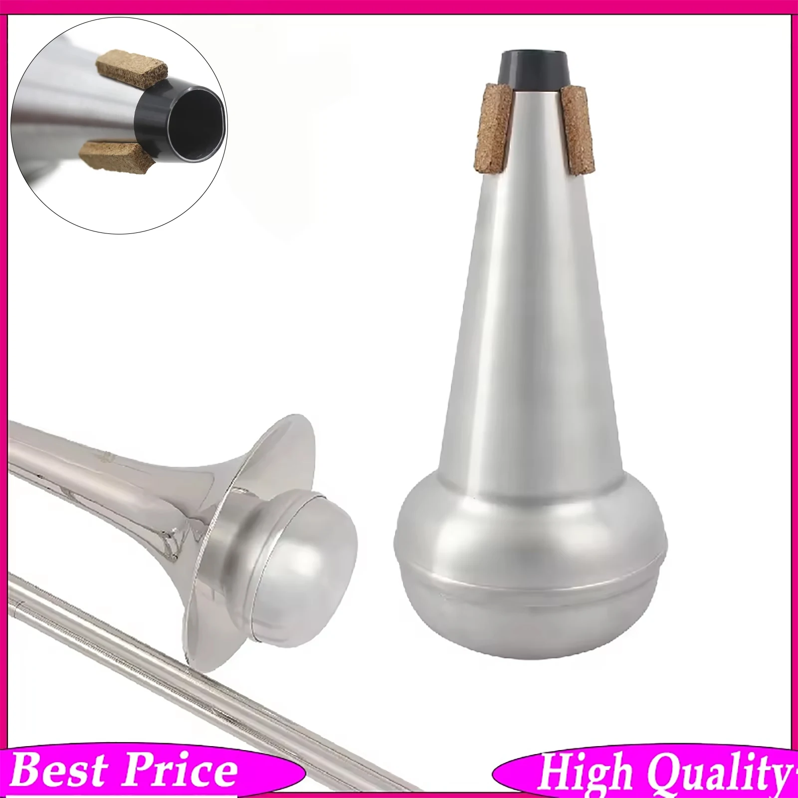 SLADE Aluminum Alloy Straight Mute Tenor Trombone Sound Modifier Sound Reducer Brass Instrument Accessories for Home Rehearsal