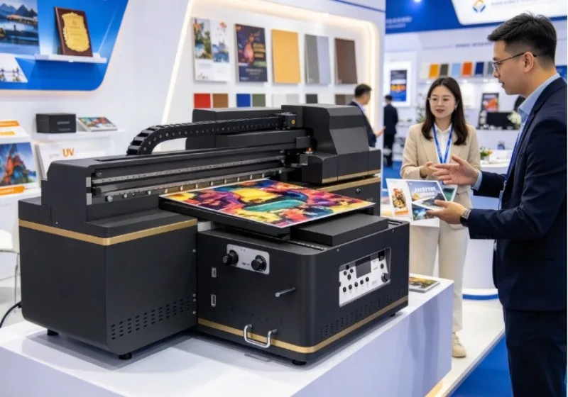 6090 UV DTF Printer A1 Format CCD Vision Alignment I3200 Head For Permanent Transfer Sticker Production