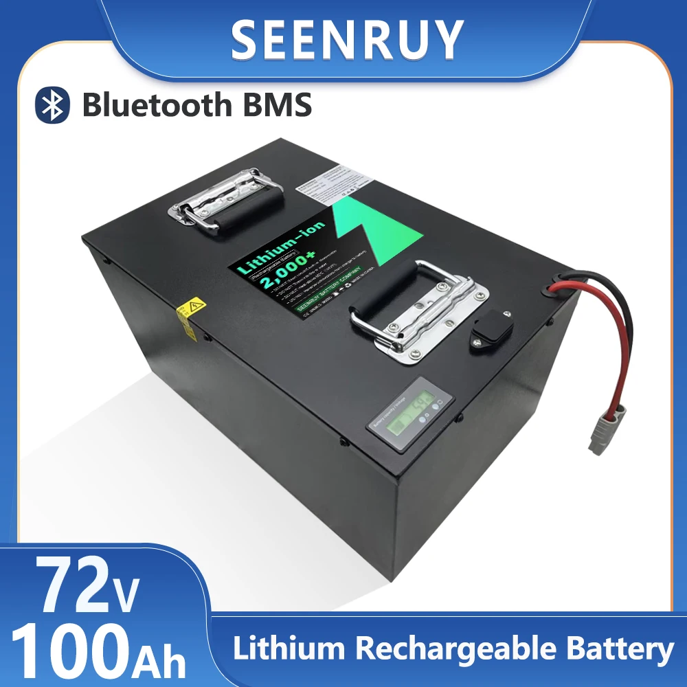 72V 100Ah Li-Ion mit Ladegerät, Lithium-Polymer-Akku für 6000W 9000W Dreirad, Motorrad, Roller, Elektrofahrzeug