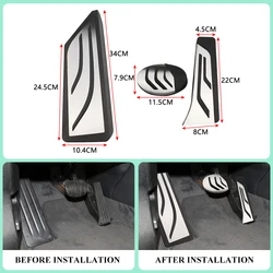 For BMW X1 IX1 U11 2021 2022 2023 Car Foot Pedals Accelerator Brake Stainless Steel No Drilling Non-slip Pedal Cover Pads AT MT