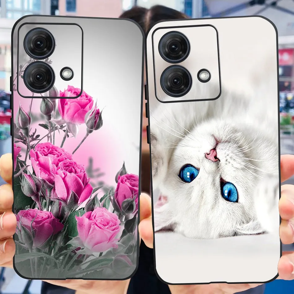 Für Motorola Moto G84 Hülle MotoG84 G 84 5G 2023, niedlich lackiert, weiches Silikon, TPU, Rückseite, Stoßstange