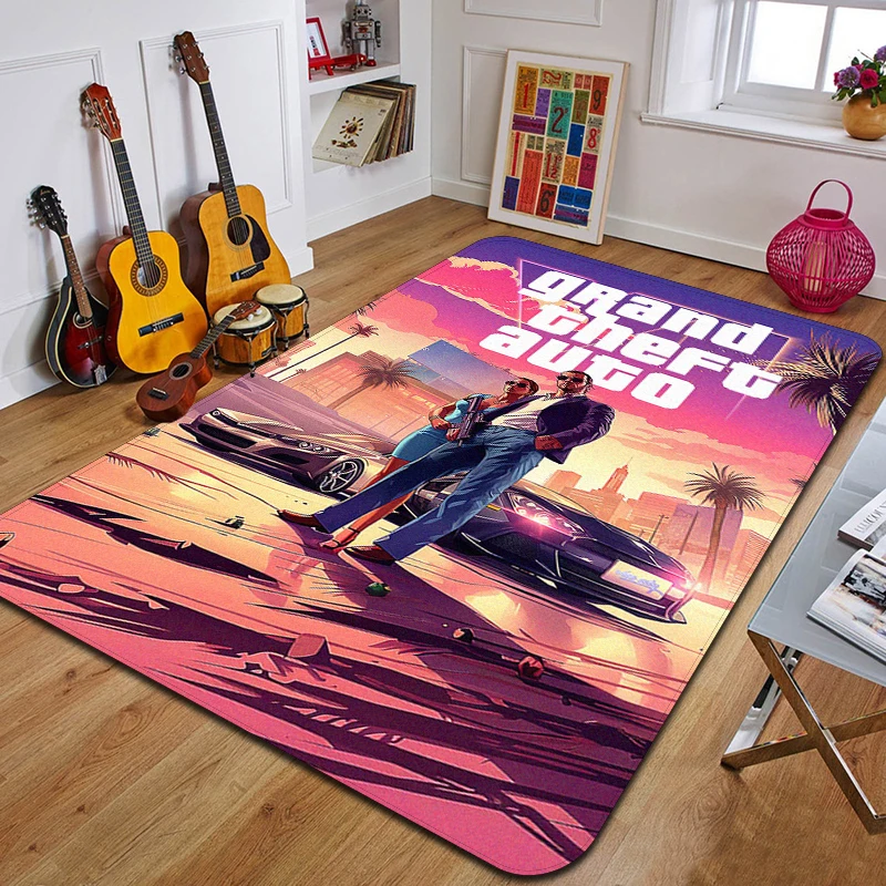 G-Grand Theft Auto Printed Carpet Fashion Yoga Mat Bedroom Decorative Carpet Living Room Decorative Floor Mat Birthday Gift