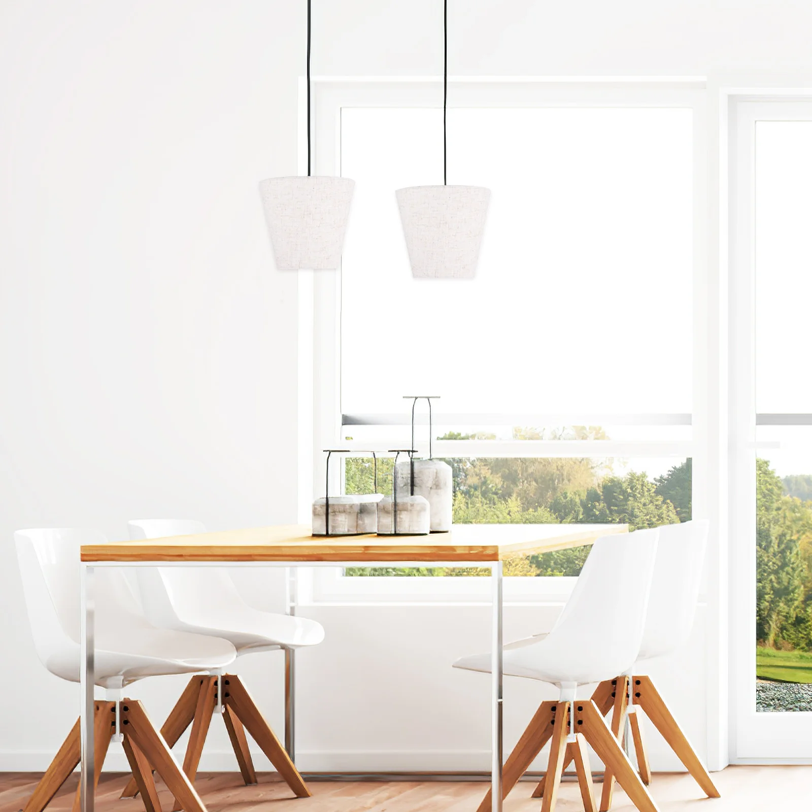 

2 шт. тканевые абажуры для ламп, льняной металлический длительный срок службы, простая установка для настольной напольной настольной лампы, замена декоративного абажура