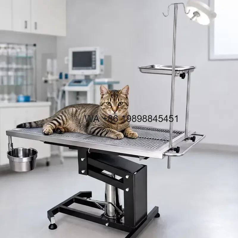 Wmwmnu for Large Hydraulic Adjustable Surgical Table Hospital Stainless Steel Animal Pet Veterinary Operation Class