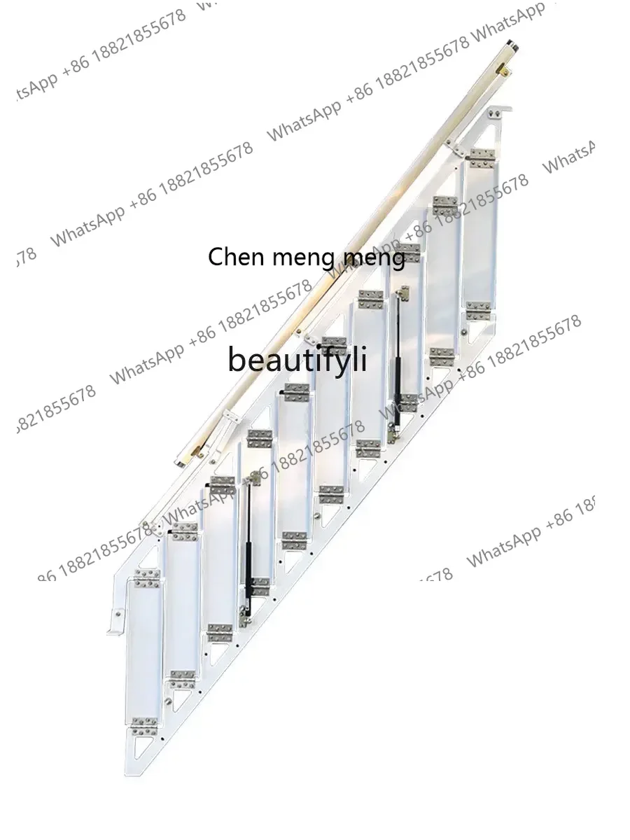 B178 Wall Folding Stairs Home Attic Side Wall Step Ladder Outdoor Apartment Building Stairs