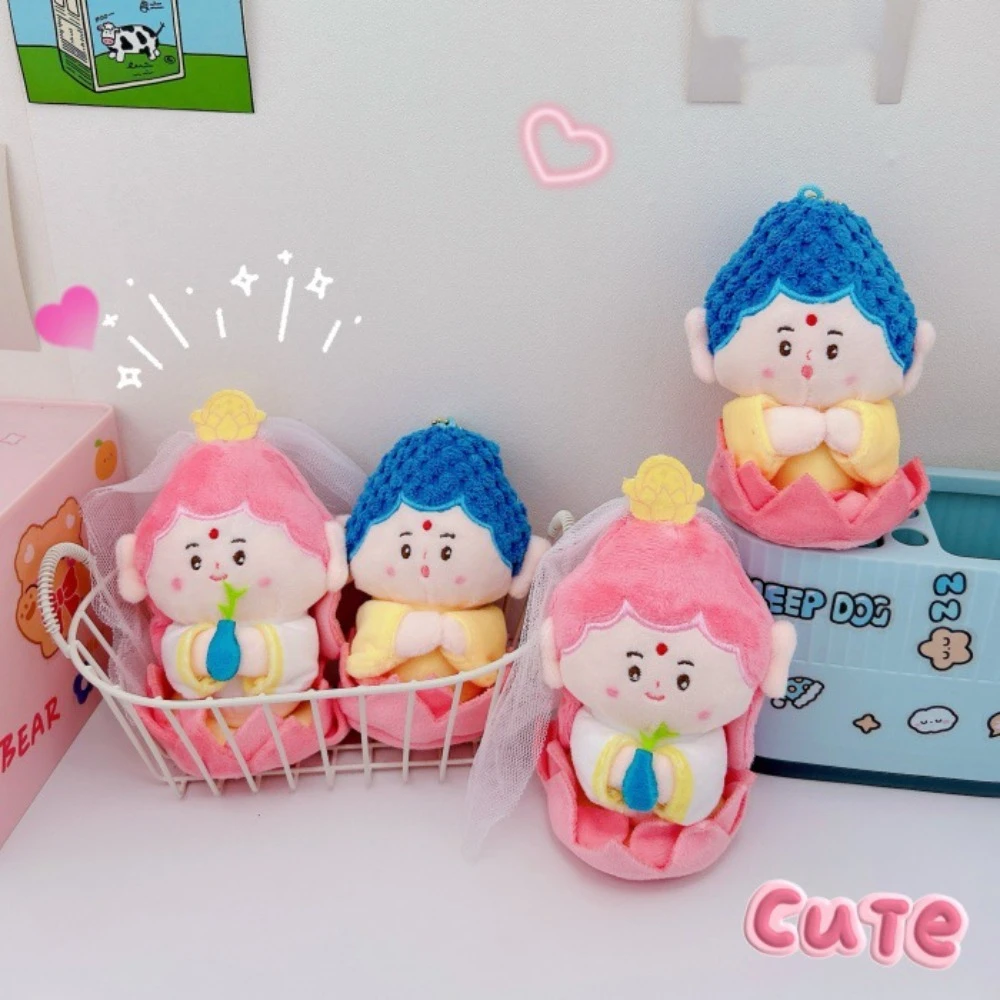 Saco pingente shakyamuni buda pingente de pelúcia dos desenhos animados pelúcia buda boneca bonito engraçado buda brinquedo de pelúcia mochila decoração
