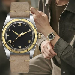 Hestur Watches For Automatic Mechanical movement SW200 Crystal Bubble Back C3 Luminous 36mm Couple Simple Antique Men‘s Watch