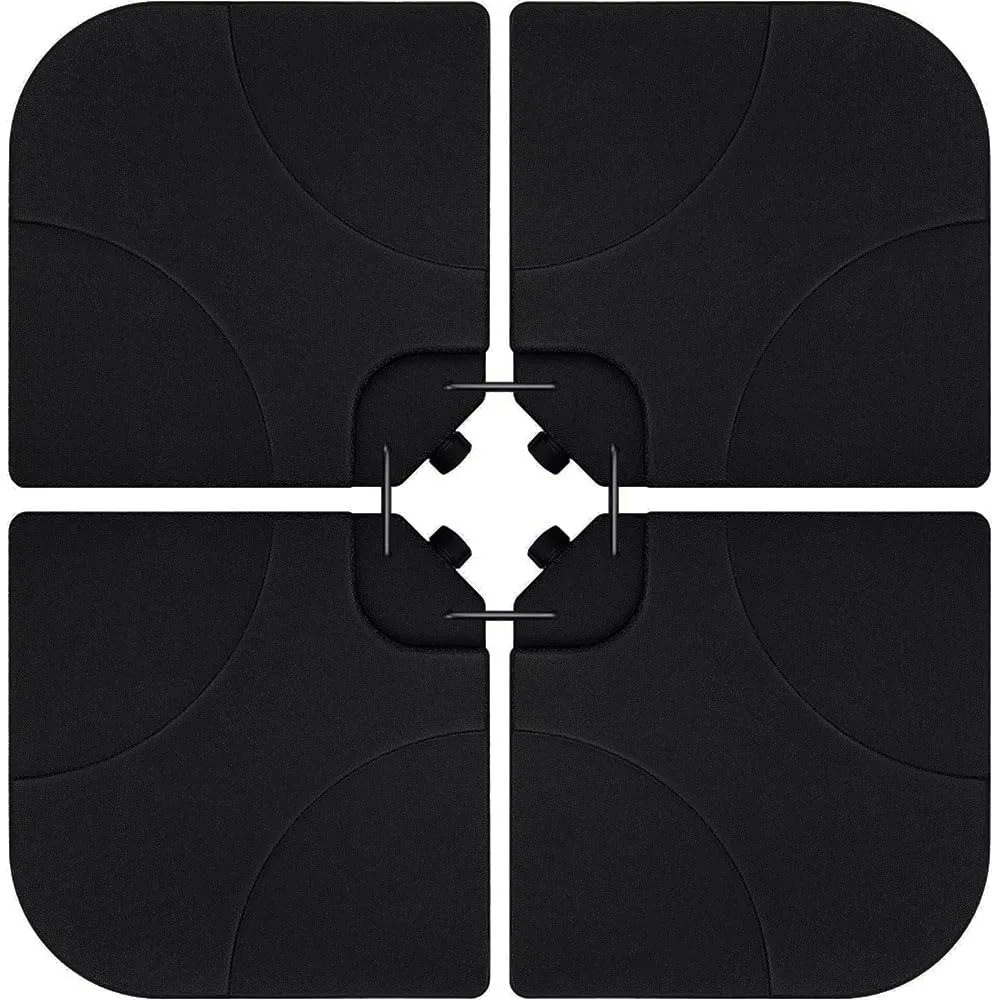

4-Piece Patio Umbrella Base Cantilever Off-Set Heavy Duty Umbrella Stand Easy-Fill Spouts Square Base Plate Outdoor, Customized