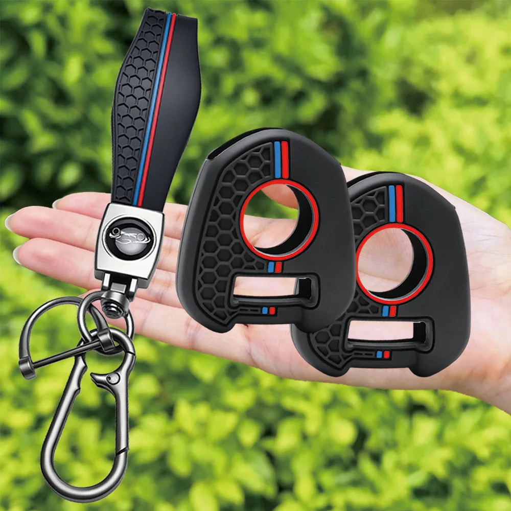 For Honda CB650R CB400 CB500F CB500X CB300R CBR600RR CBR1000RR silicone motorcycle key fob cover with wrist strap and carabiner