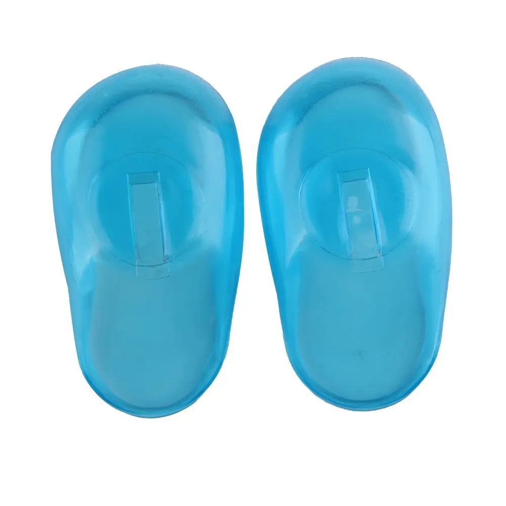 N16R 2PCS Blue Clear Silicone Ear Cover Hair Dye Shield Protect Salon Color