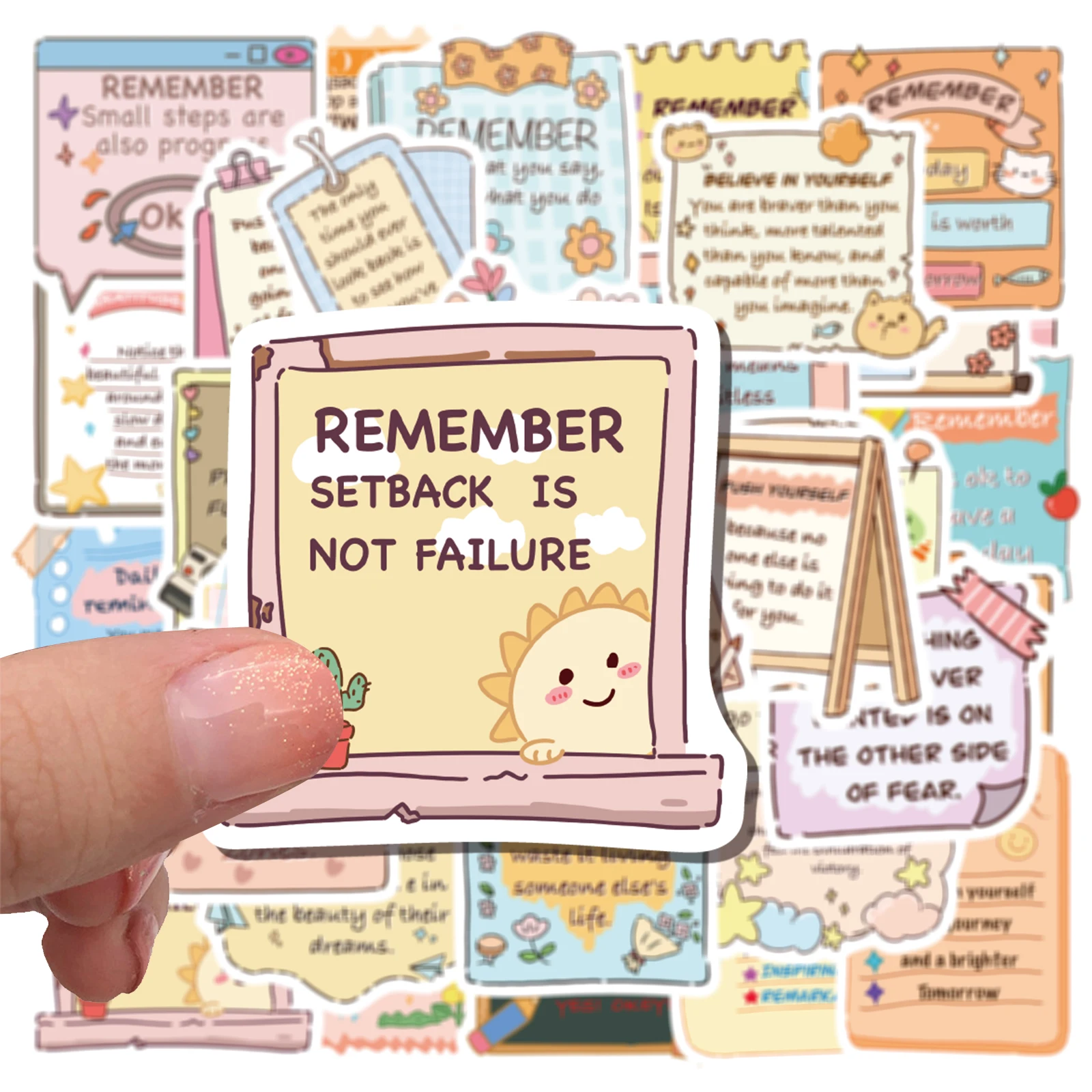 50 stuks herinnering motiverende stickers zelfinspirerende waterdichte stickers voor waterflessen laptop plakboek positieve stickers