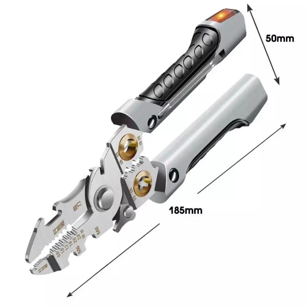 Pince d'électricien multifonctionnelle, outil électrique, pince à sertir, coupe de câble, acier inoxydable, qualité industrielle, 21 en 1, 2024
