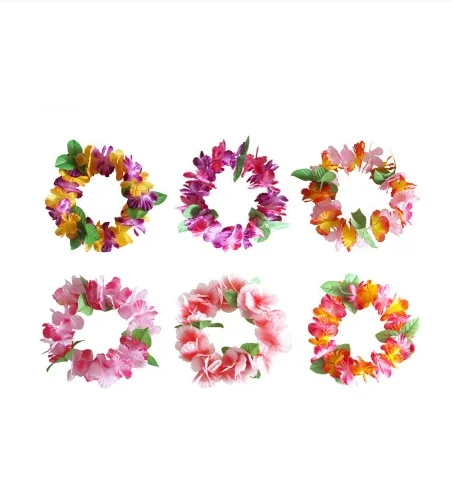 3Pcs/lot High quality Hawaii Head Ring Bracelet Stage Prop Flower Headwear  Party Supplies Favors Celebrations and Decor