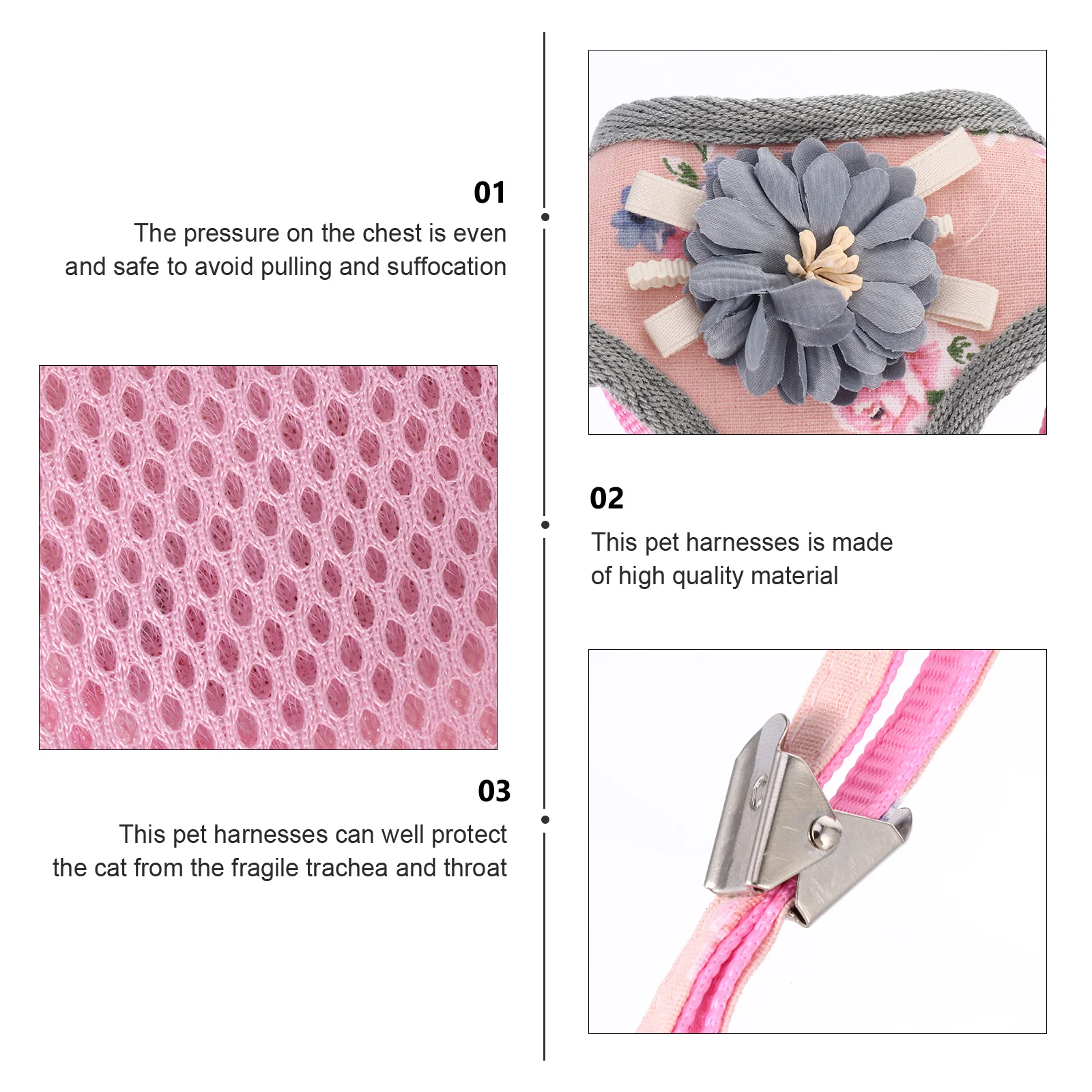 

1 set 1 Set Dog Harness Pet Walking Vest Adjustable Lightweight Comfortable For Small Medium Puppies Cats Dog Chest Straps Puppy