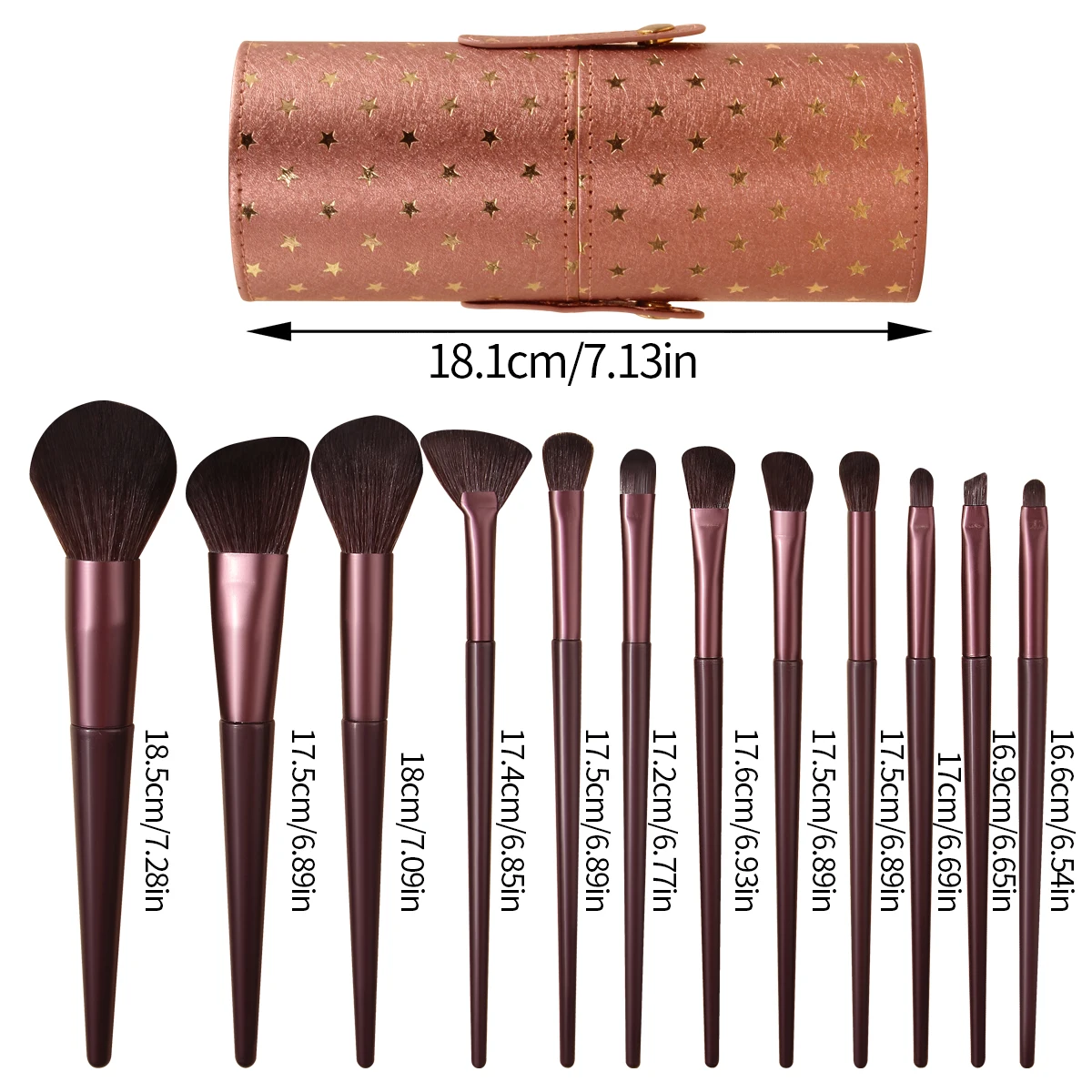 Essentieel voor beginners! Makeup Bucket Make-upborstelset van 12 make-up, oogschaduw met zachte basis en alles-in-één gezichtsborstels