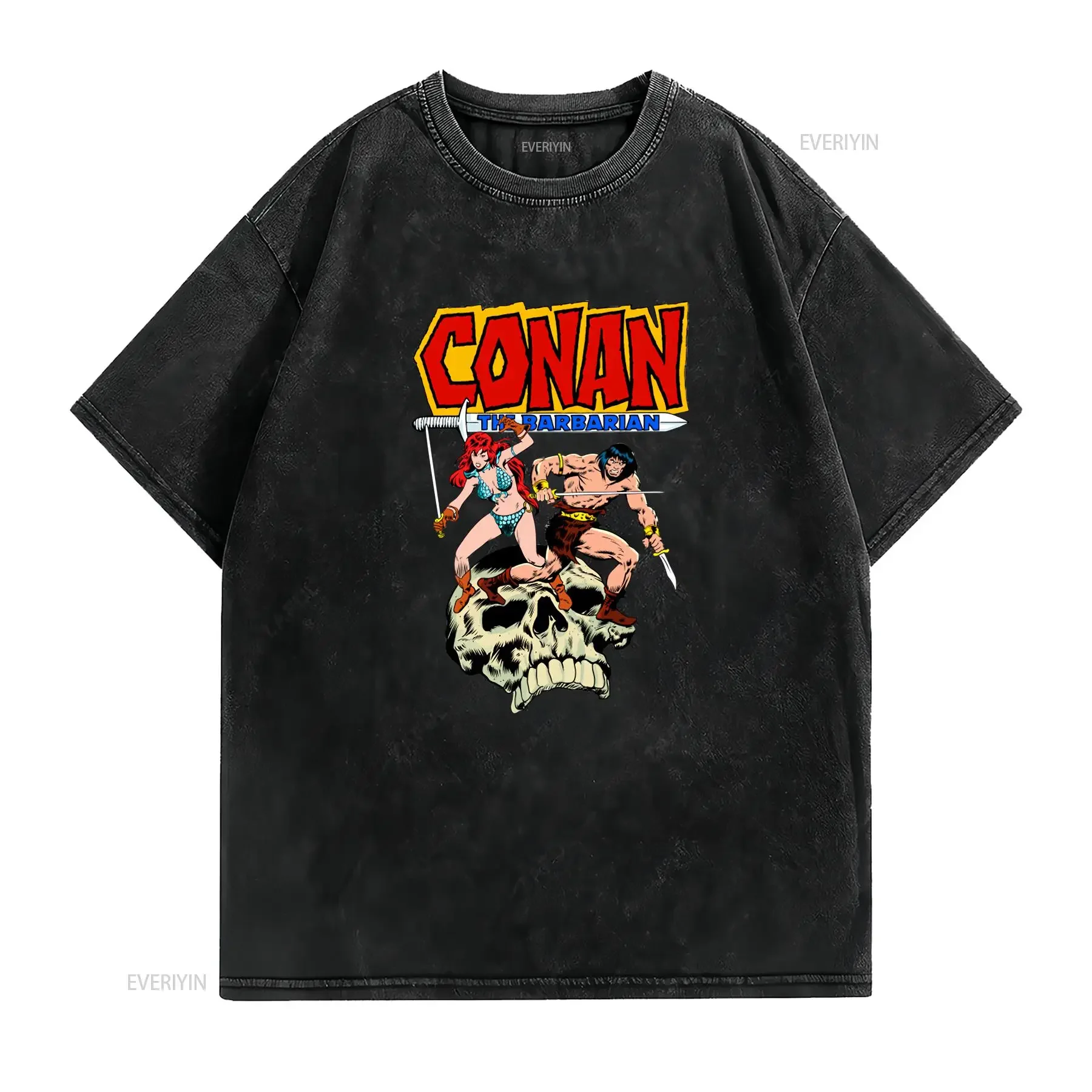 Conan The Barbarian Poster T shirt Cotton All Size vintage Washed graphic Soft homme Versatile Slightly Breathable Comfortable