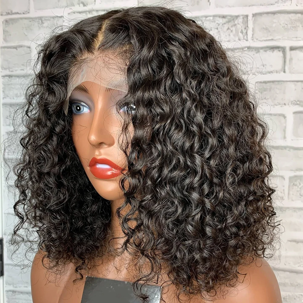 

Vietnamese Pre Cut Glueless Burmese Kinky Curly Short Bob Wigs 100% Human Hair Deep Wave 13x6 Hd Lace Front Wig Ready to Wear