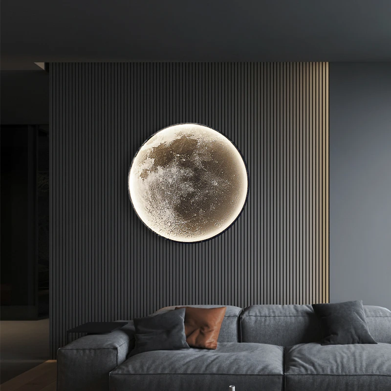 

Moon wall lamp modern led lights wall decor mural lighting decoration salon background wall light luxury bedroom lamps For home
