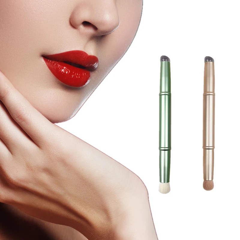1pc Concealerborstel met deksel Dubbelzijdige ronde kopborstel Nagelborstel Zachte lip Oogschaduw Foundation Make-upborstel voor vrouwen