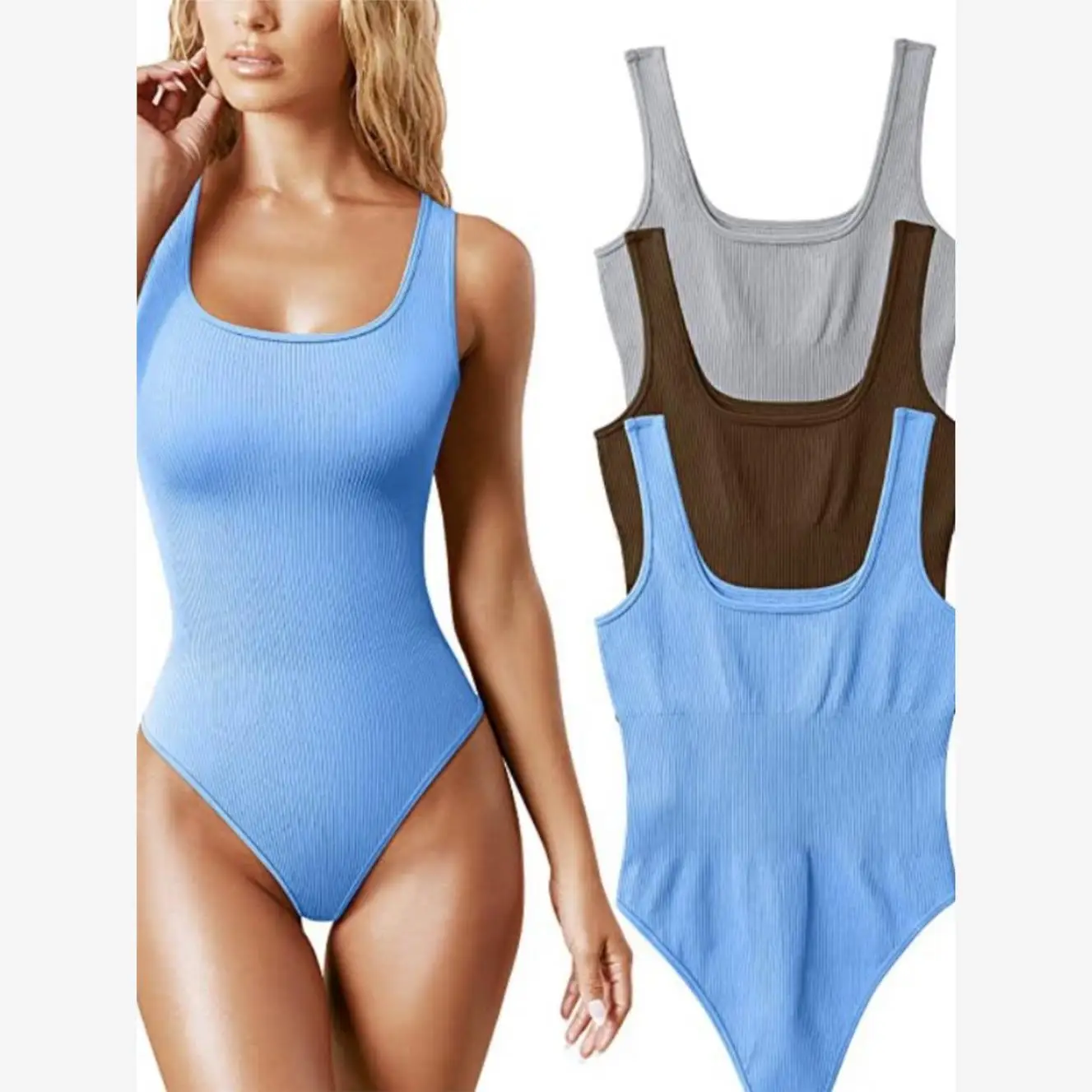 

Summer Sle Women's U-Ne Svel Tight One-Piece Vest Faionable Diamond Embellied Low-Waist Cotton Blend orts