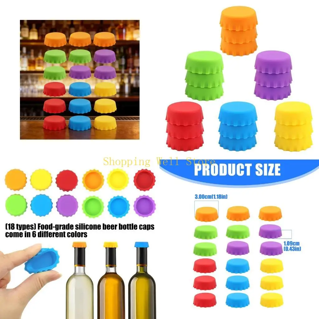 KX4B bouchons bouteille bière élastiques qualité alimentaire en Silicone anti-déversement pour bouteilles Standard 6