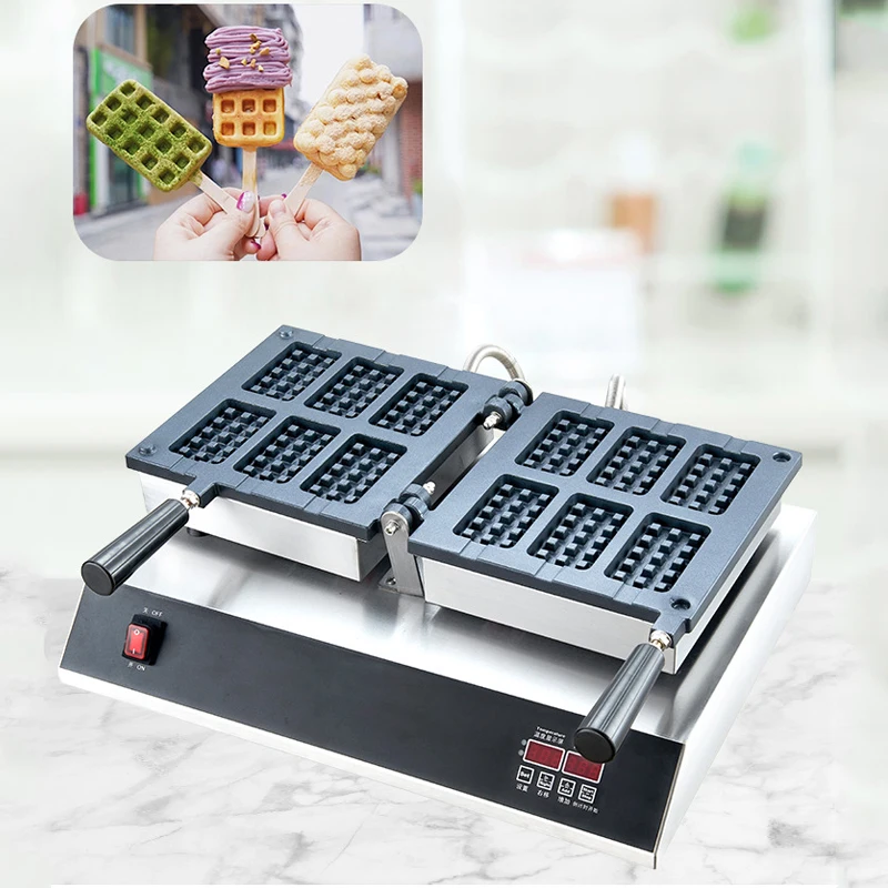 

Waffle Machine Ice Cream-Shaped Commercial Stainless Steel Body Durable Non-Stick Pan Coating Intelligent Digital Control