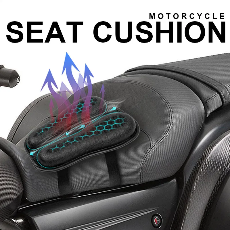 Motorcycle Gel Seat Cushion Breathable Summer Cool 3D mesh fabric Comfort Motorbike Rear front Seat Pads Anti-Slip Seat Cushion