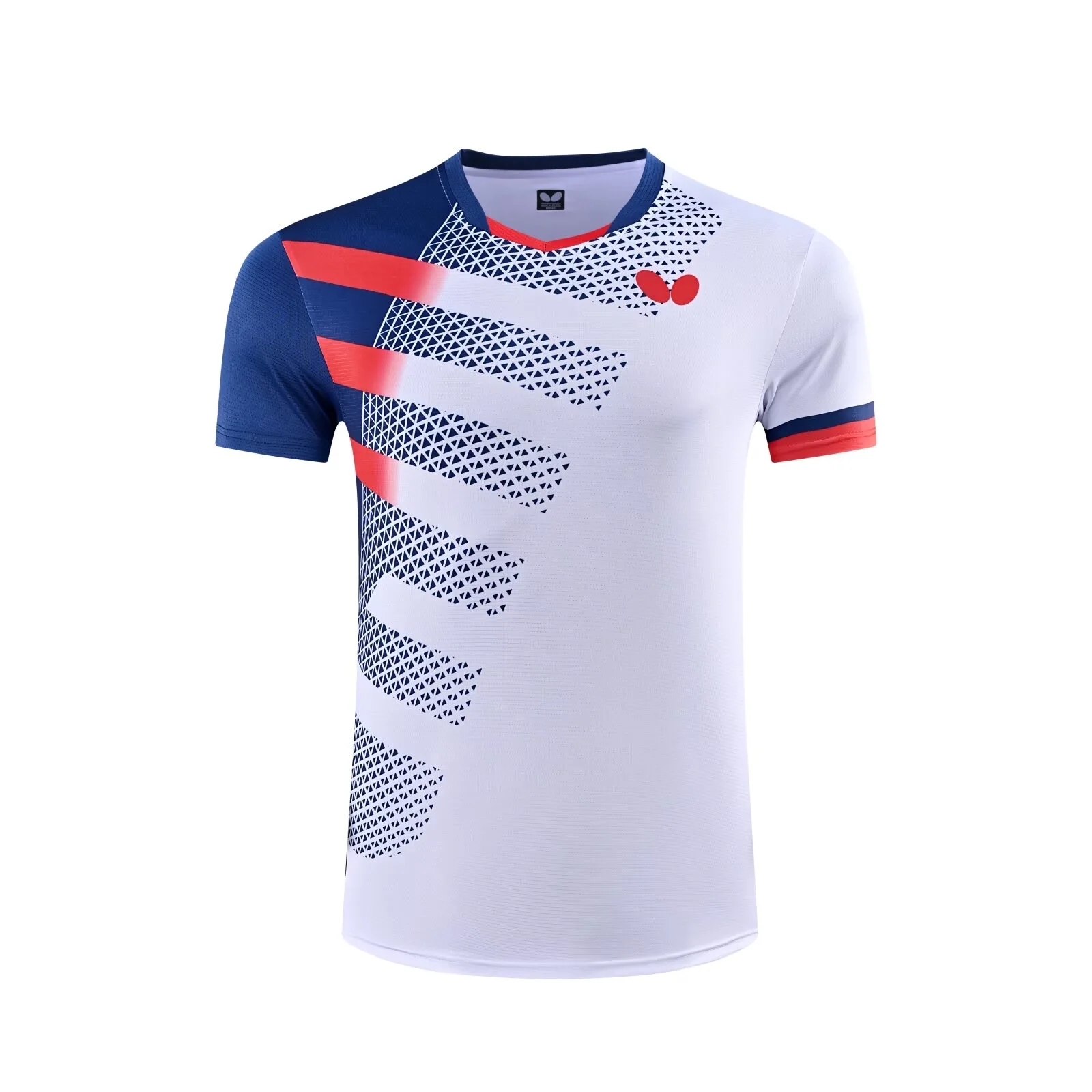 T-shirt de tennis de table personnalisé pour hommes et femmes, séchage rapide, respirant, léger, col en V, chemise d'entraînement de badminton, logo d'équipe personnalisé