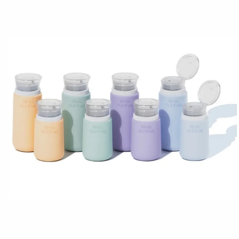 Travel Silicone Bottles Leak Proof Squeezable Refillable Containers Size Cosmetic Tube for Shampoo Lotion Soap Liquids Bottling