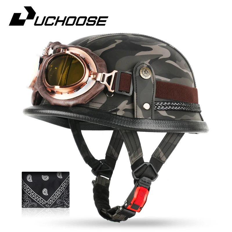 

Retro Motorcycle Half Helmet Fashion Bailer for Scooter Safety Helm Spring Summer Capacetes De Moto