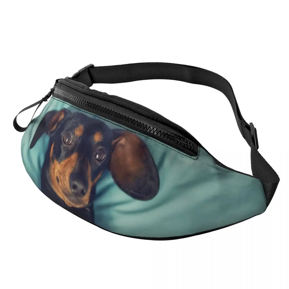 Sac Banane Dachshund pour Homme et Femme, Cool Danemark ger, Sausage The Wiener, Sac à Bandoulière Chien, Voyage Randonnée, Téléphone, Poudres d'Argent