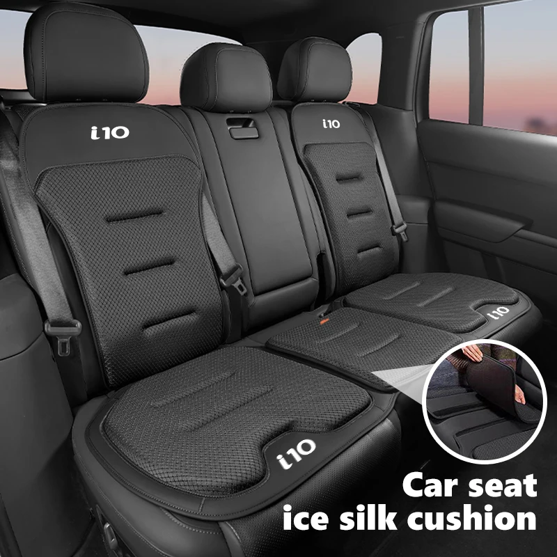 Funda para asiento de coche, alfombrilla protectora de cojín de respaldo de seda de hielo para Hyundai i10 I10 N Line 2008 2009 2010 2011 2012 2013 2019-2023