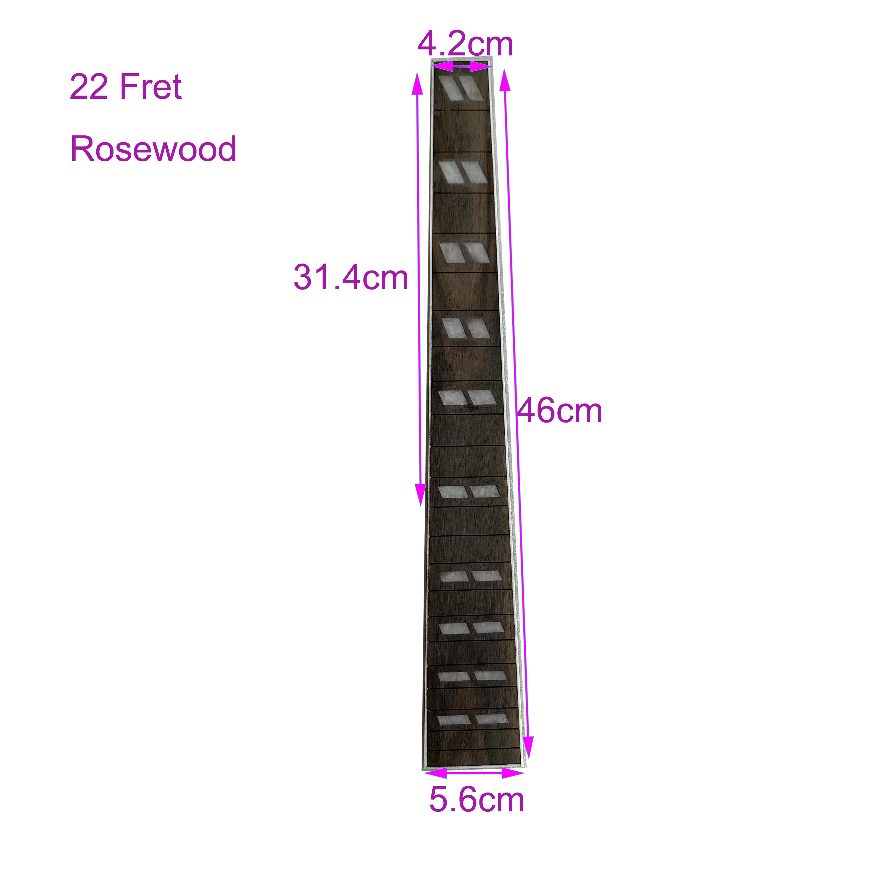 Guitar Neck Parts Luthier DIY Tool Guitar Fretboard Replacement Accessorie Rosewood Fingerboard for 24.75 Guitar Neck Unfinished