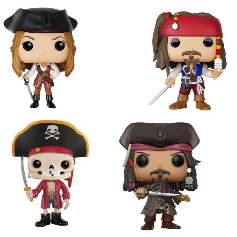 Movie Pirates of the Caribbean 10cm Character Jack Sparrow Vinyl Collection Figure Toys