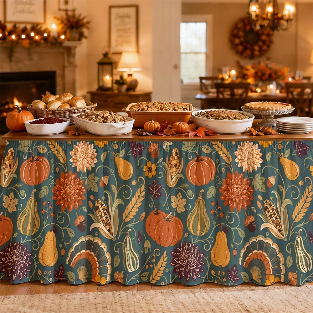 Tablecloth for Harvest in Autumn - Tranquil Countryside - Thanksgiving Day - Mid-Autumn Season - Party Tablecloth