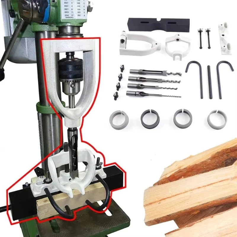 

Woodworking table mortiser square hole chisel drilling machine positioning tool tenon
