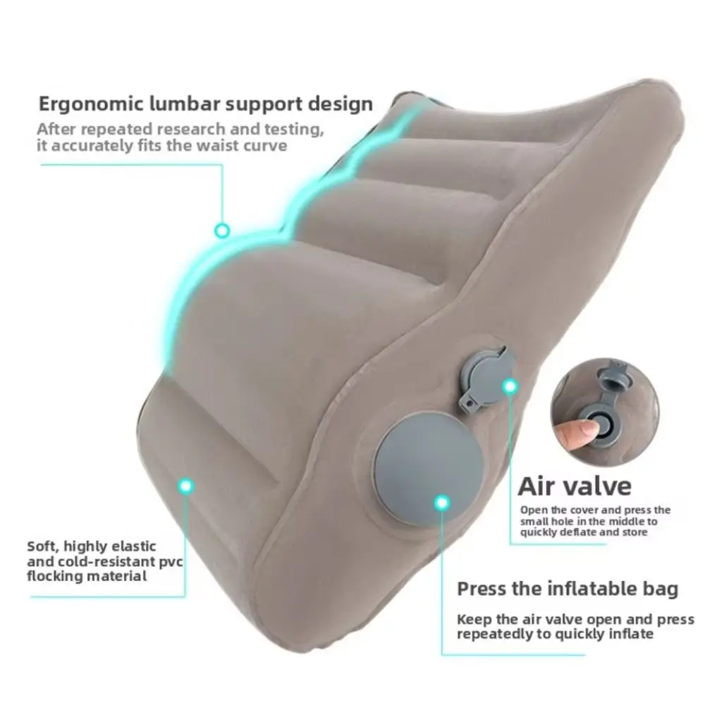 Press Type Inflatable Waist Pillow Portable Thickened Wedge Lumbar Cushion with Storage Bag Waist Protection