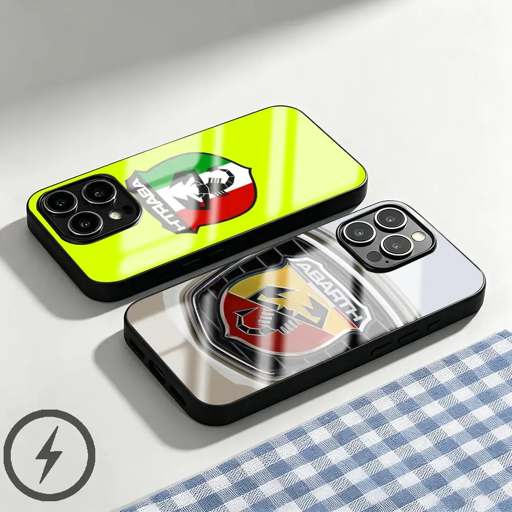 FIAT A-ABARTHes Italy Phone Case For iPhone 17 16 15 14 13 12 11 X XR XS 8 Plus Mini Pro Max Glass Magnetic Phone Case