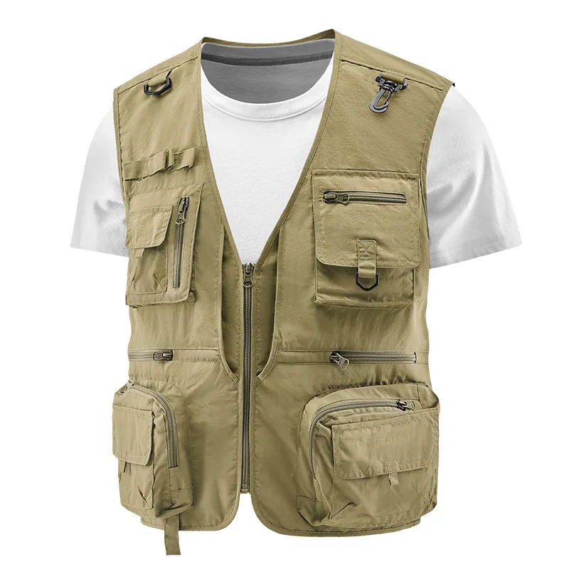 

Жилет мужской с несколькими карманами, тонкий жилет для улицы, работы, рыбалки, фотосъемки, пальто, лето