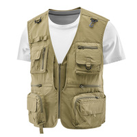 New Summer Outdoor Work Men Multi-Pocket Vest Thin Fishing Photography Men's Vest Coat