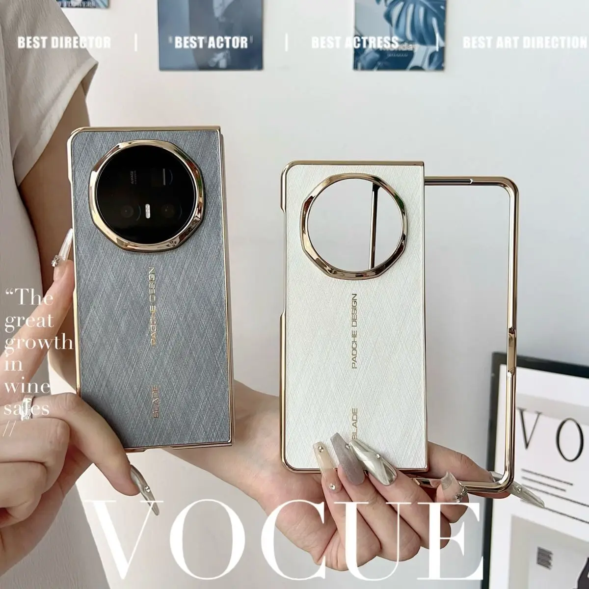 Custodia per HONOR Magic V5 Lussuosa copertura per PC pieghevole antigraffio con motivo oro per Honor Magic V5 Paraurti antiurto Funda