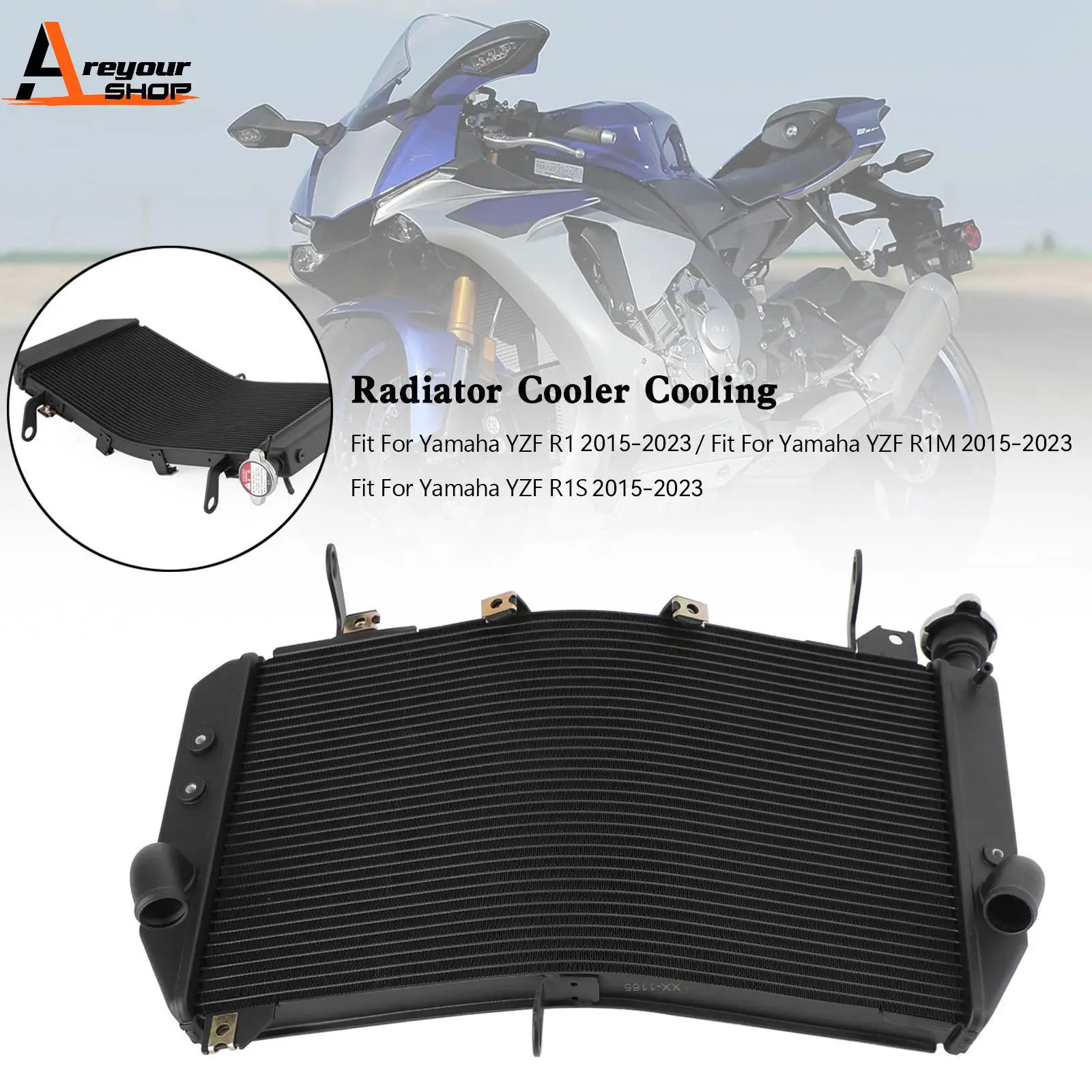 

Areyourshop Aluminium Engine Radiator Cooler Cooling for Yamaha YZF R1 R1M R1S 2015-2021