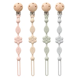 Baby silicone chupeta clipe, suporte ajustável anti-perda chupeta, em forma de flor, presente perfeito para recém-nascido, 1 parte