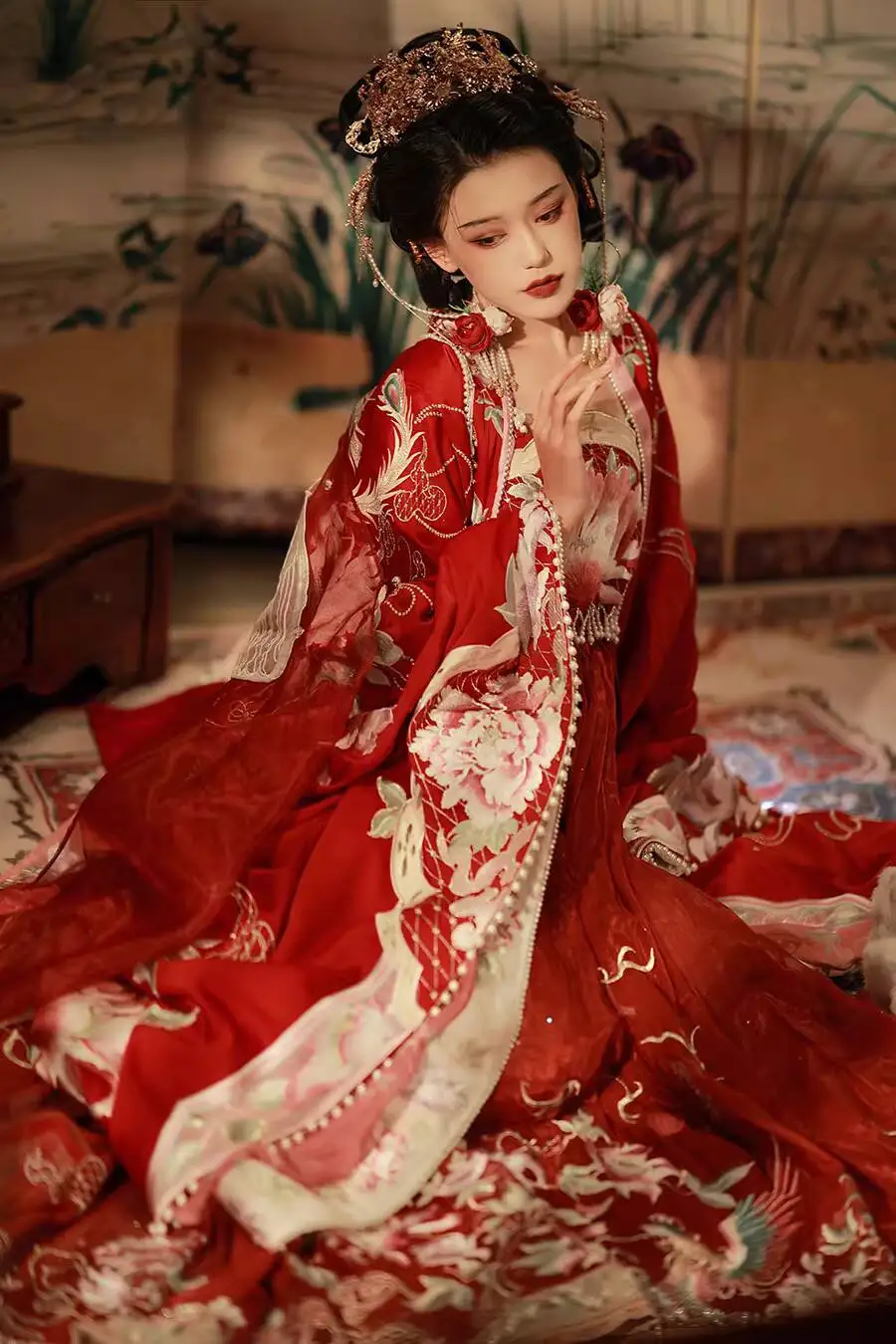 phoenix-recherche-hanfu-robe-de-mariee-style-tang-hezi-jupe-ensemble-femmes-broderie-lourde-phoenix-cherche-phoenix-costume-de-mariage