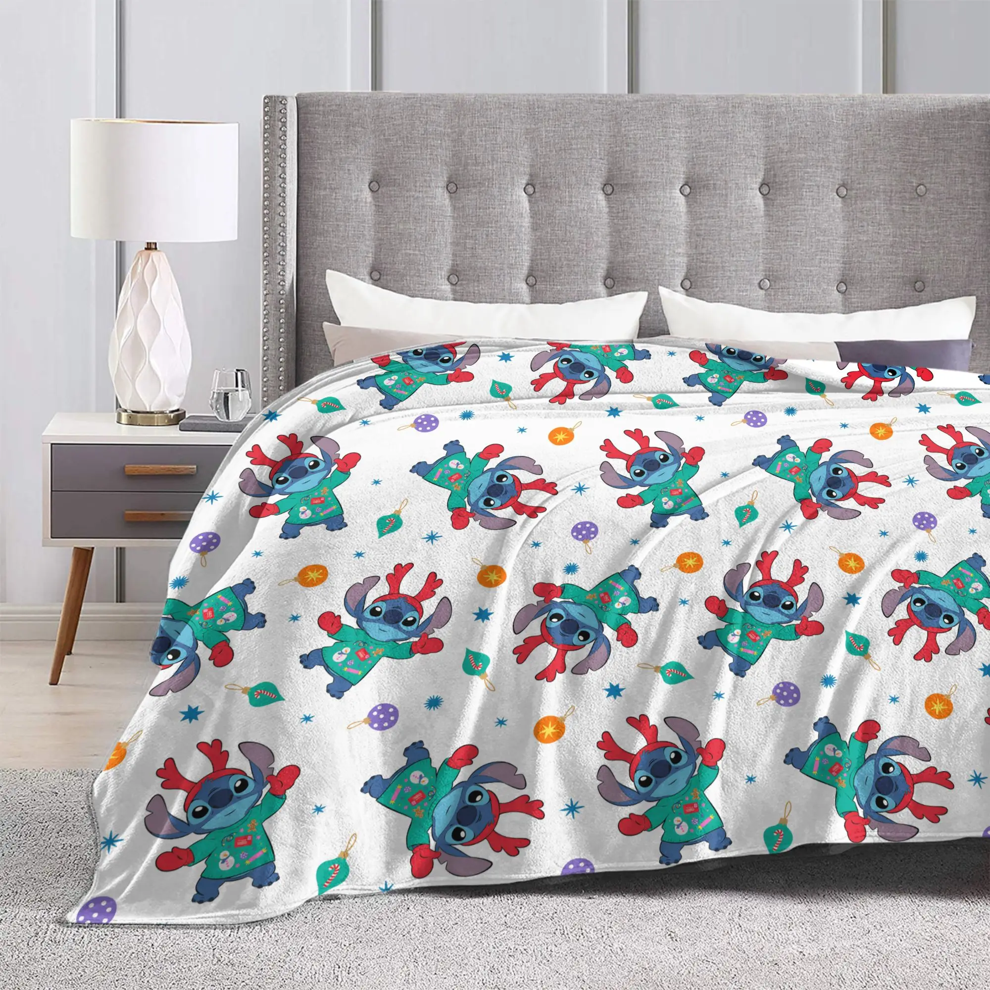 لطيف غرزة عيد الميلاد بطانية السفر مكتب الفانيلا رمي بطانية لغرفة النوم الدافئة جودة مخصصة المفرش هدية عيد ميلاد